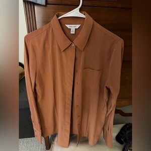 NWOT Nine West Silk button down top